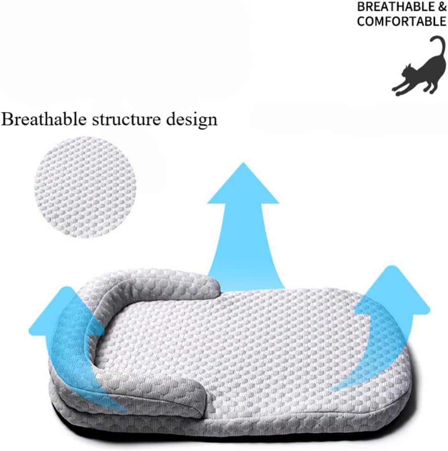 CkuionMAX Cat Bed Cooling Mat for Cats & Small Dogs - Self-Cooling, Soft, Leak-Proof, Lightweight, Washable, Indoor/Outdoor Use(17.72''X3.94''X13.78'',Blue)